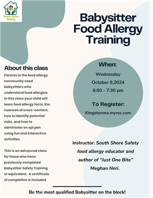 Babysitter Food Allergy Training 2024