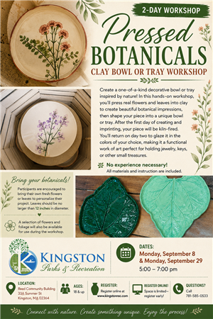 2 day pressed botanical workshop flyer